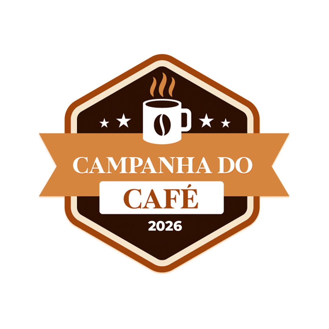 Logotipo Troco Solidário com letras azuis e moedas de um real no lugar das letras O
